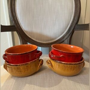 DeSilva Terracotta pottery soup bowls set of 4 made in Italy